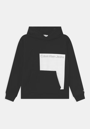 PLACED BLOCK RELAXED HOODIE UNISEX - Felpa - black