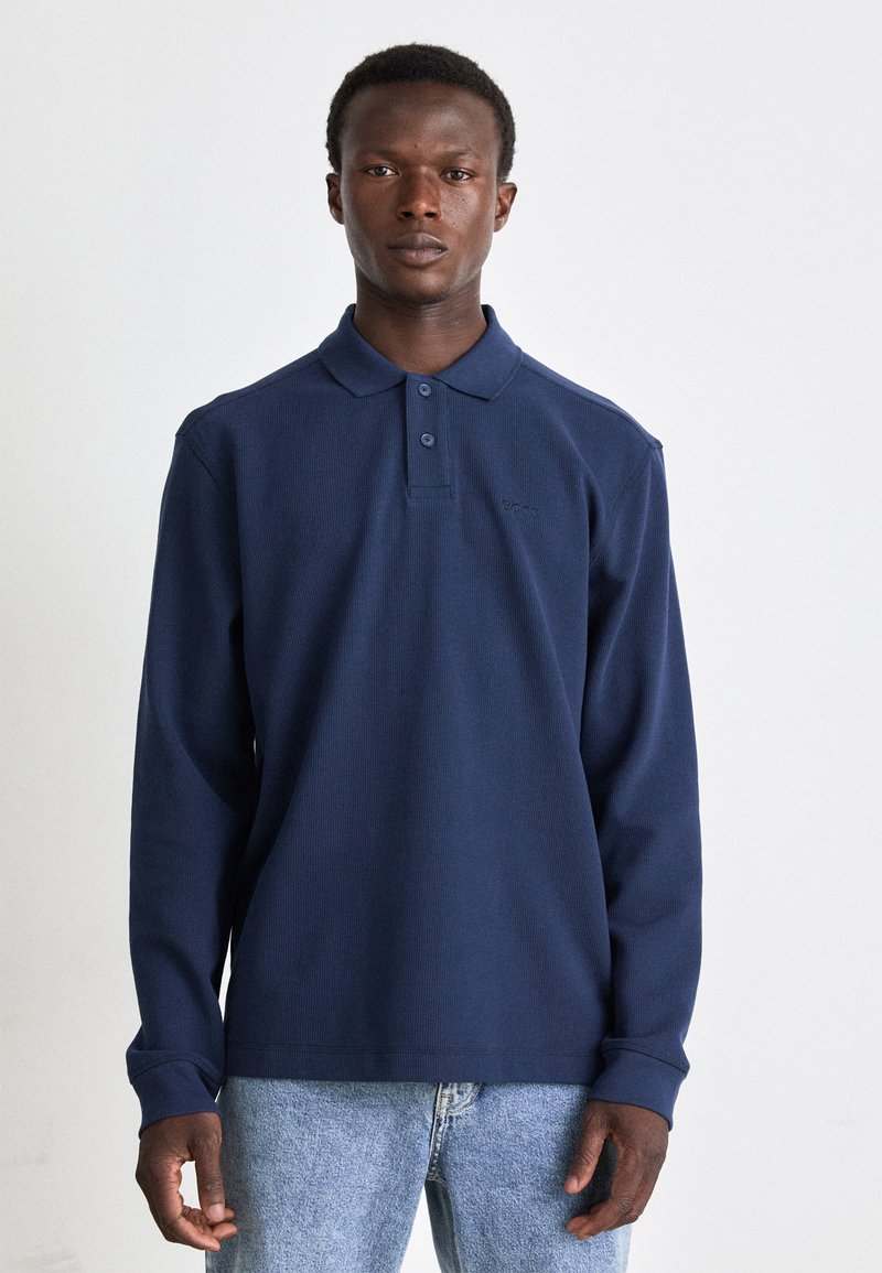 BOSS Top s dlhým rukávom - open blue