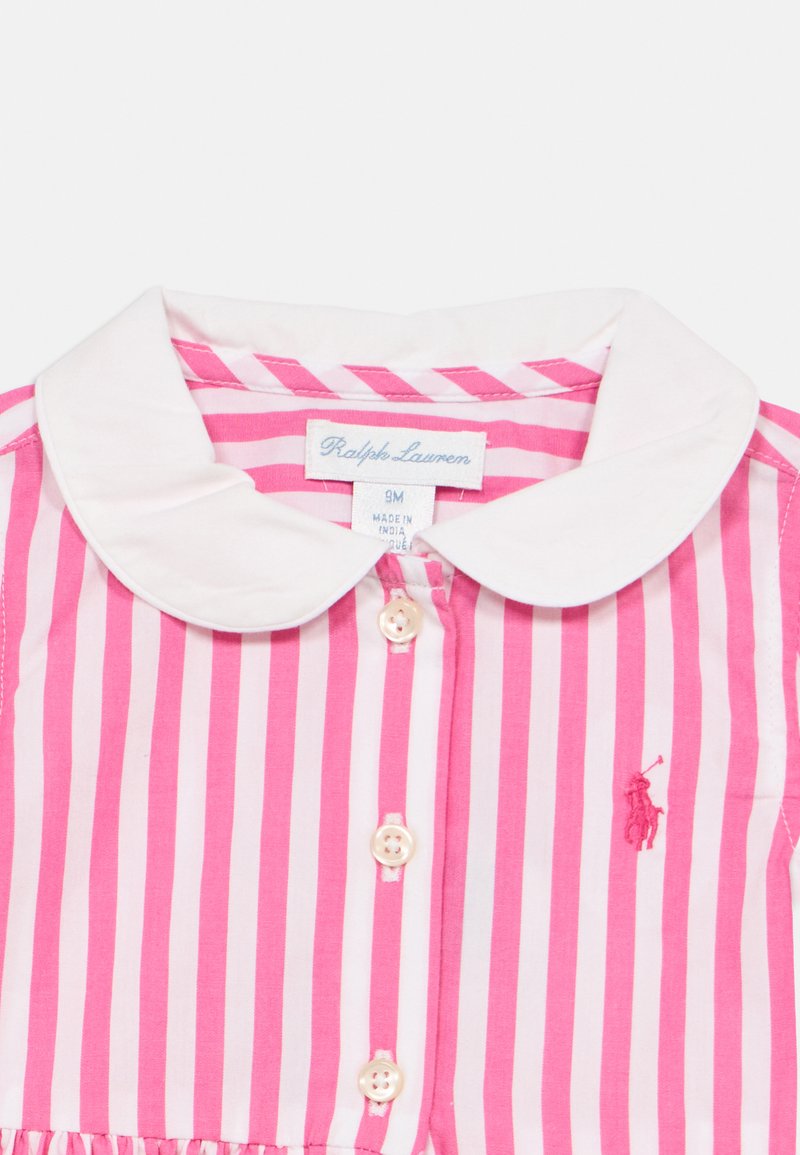 Polo Ralph Lauren STRIPED POPLIN SHIRTDRESS & BLOOMER 0-2Y SET - Shirt dress  - desert pink/white/pink - Zalando.ie