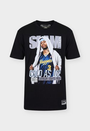 Mitchell & Ness, SLAM COVER BOXY TEE DENVER NUGGETS ALLEN IVERSON - Article de supporter d'équipe de club - black