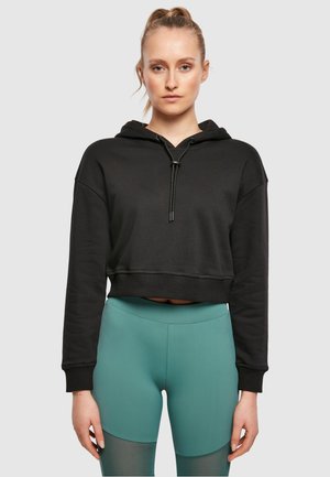 Urban Classics LADIES SHORT TERRY HOODY - Hoodie - black