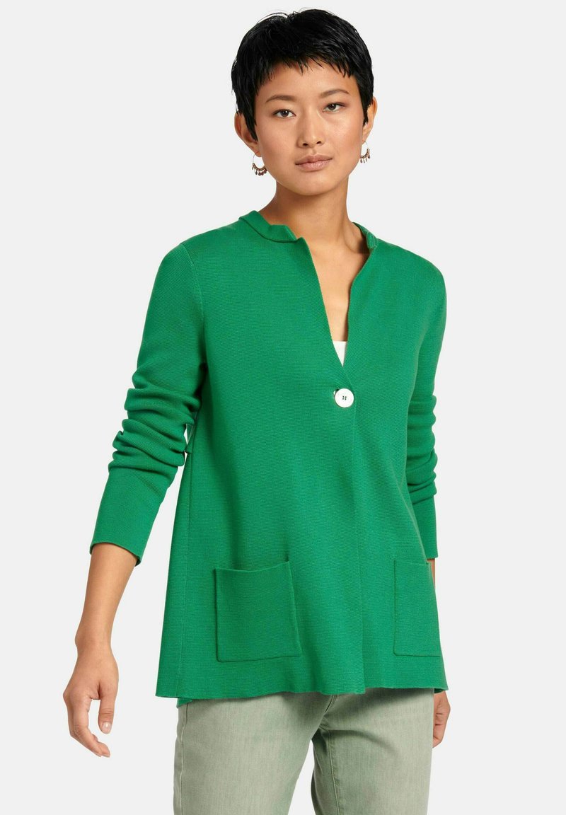 Damen Strickjacken | PETER HAHN Strickpullover grün - GJ09504 Damen Strickjacken | PETER HAHN Strickpullover grün - GJ09504