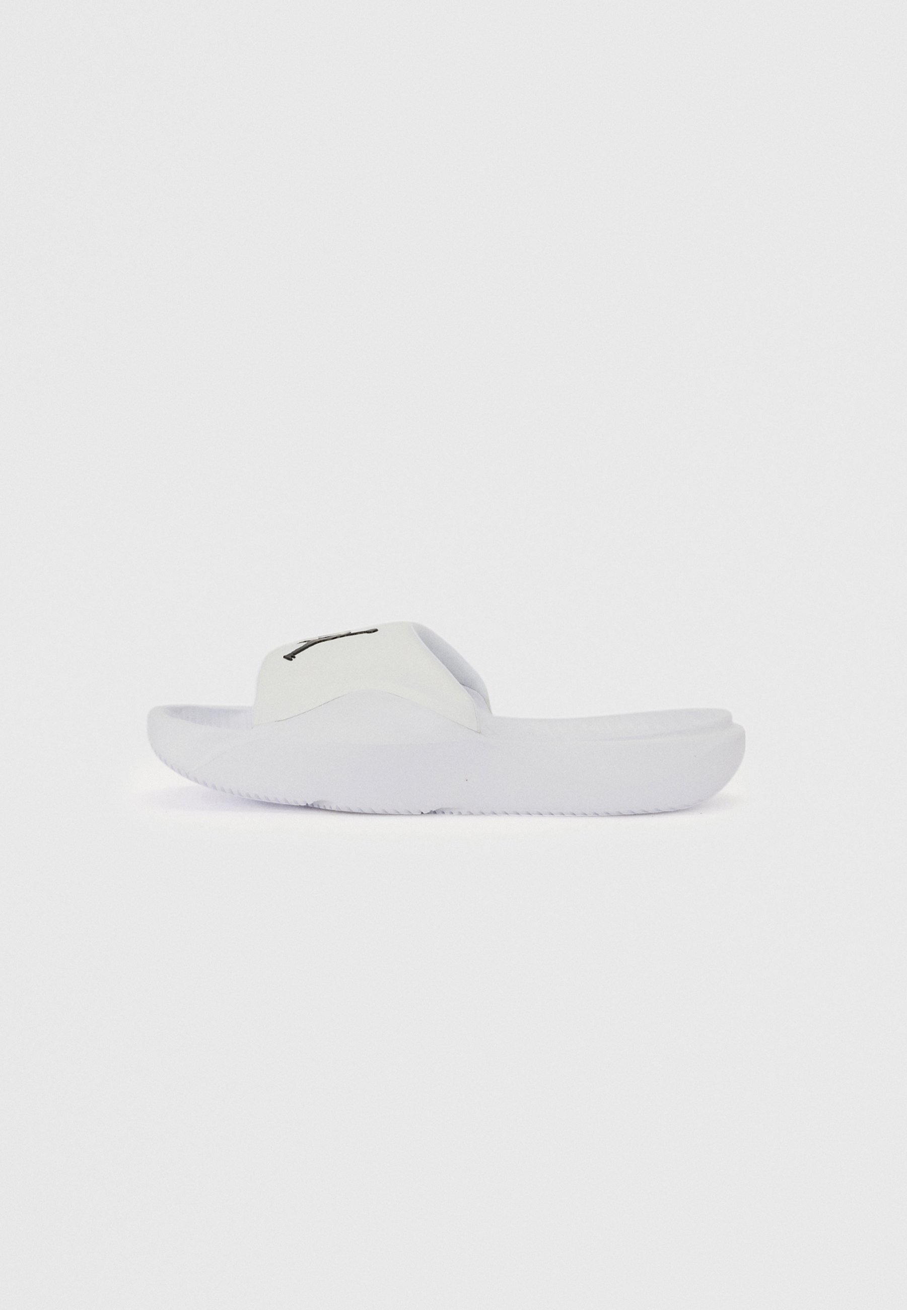 white jordan flip flops