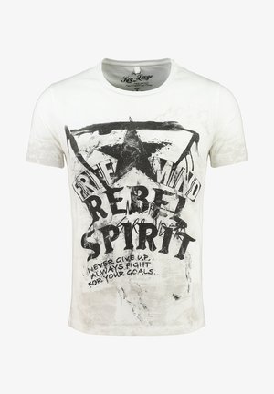 MT FREEMIND - Print T-shirt - offwhite/mudbrown