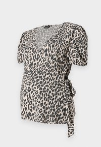 OLMMELLY WRAP - T-shirt med print - oyster gray/black