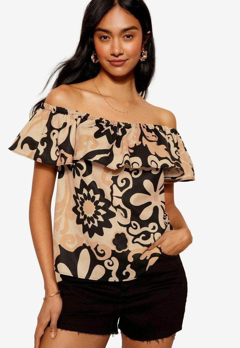 Friends Like These AIRFLOW RUFFLE LOOK BARDOT - REGULAR FIT - Bluse - palm print