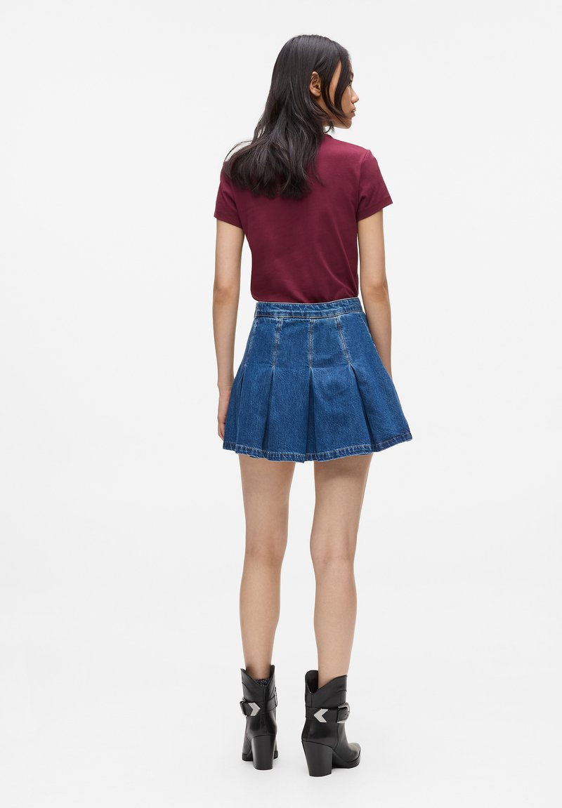 Jupe Courte En Jean Bleu Karl Lagerfeld - Taille Haute, Taille 38 - Neuve Avec étiquettes