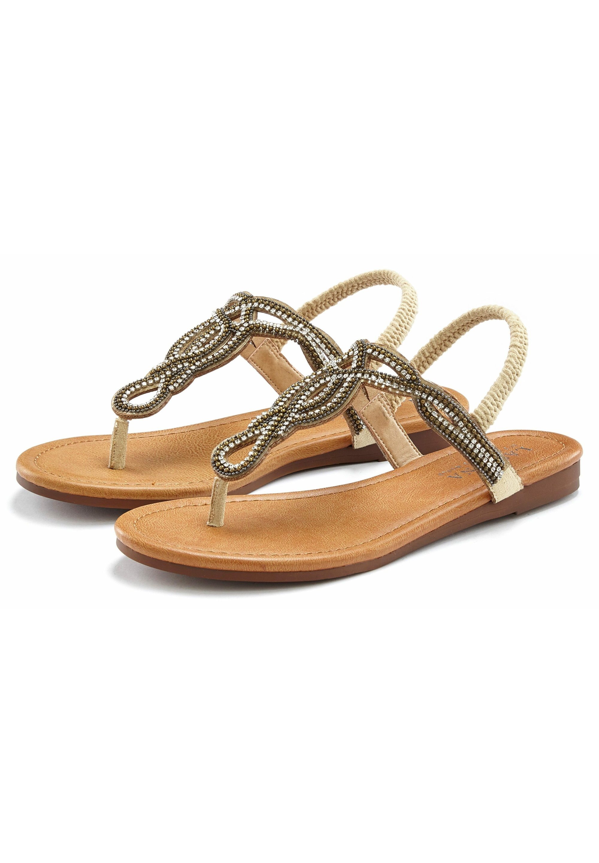 LASCANA T-bar sandals beige Zalando