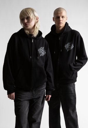 Wasted Paris SCALED ZIP HOODIE UNISEX - Felpa con zip - black