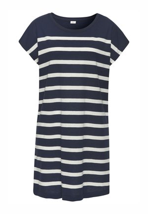 Yöpaita - dunkelblau weiß gestreift