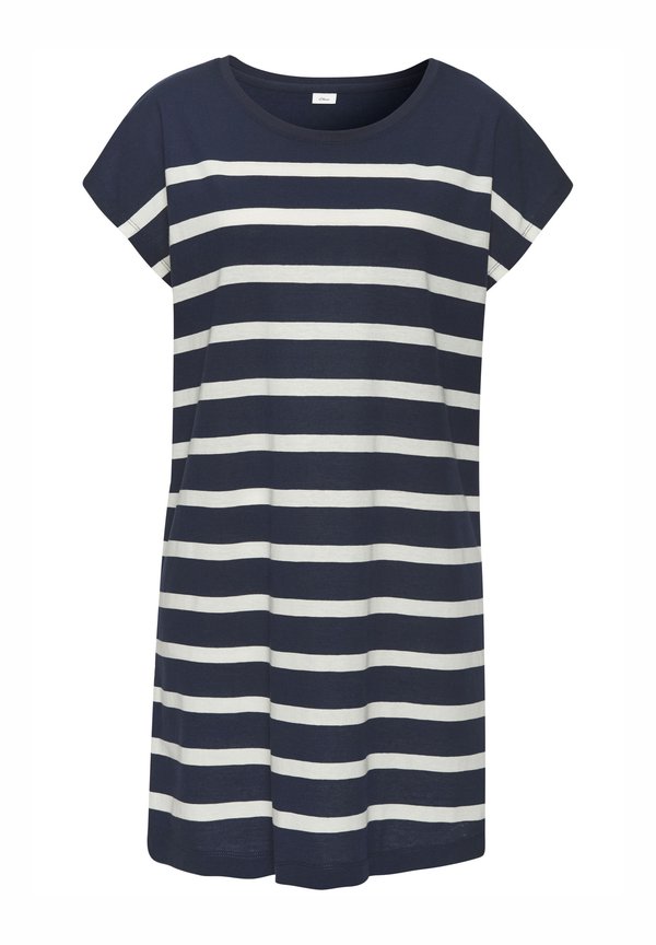 Nachthemd - dunkelblau weiß gestreift