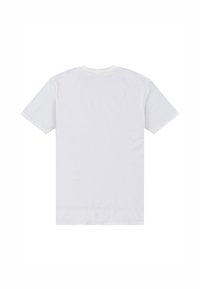 Hvid bomulds T-shirt med korte ærmer, rund hals og en glat, ensfarvet tekstur. Ingen synlige grafik eller mønstre. Bagfra præsenteret.