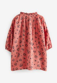 Next RUFFLE COLLAR - Denimové šaty - coral pink ditsy