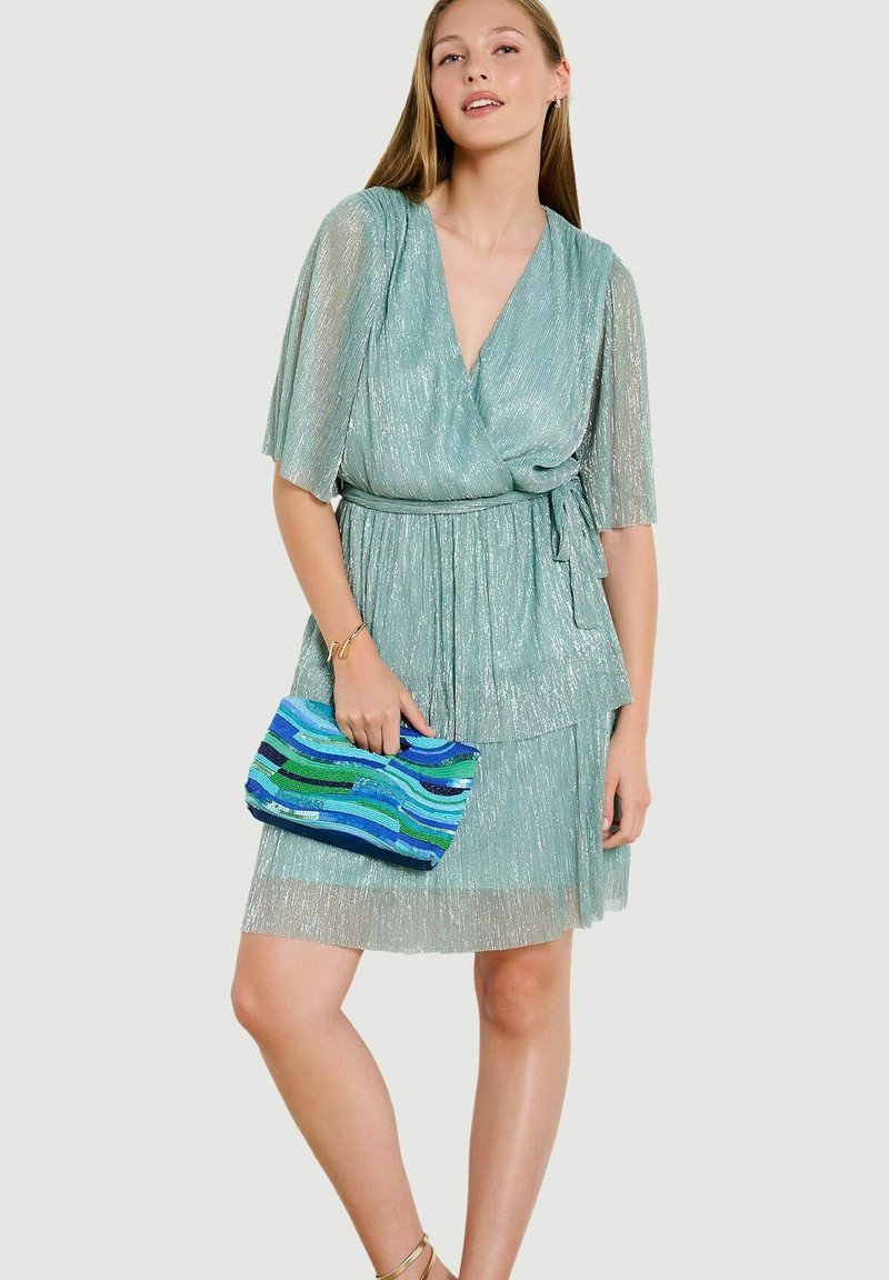 LolaLiza BELTED SHORT DRESS BELTED SHORT DRESS - Cocktail dress / Party  dress - mint green/teal - Zalando.ie