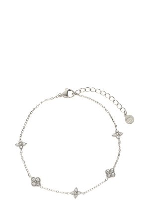 WITH FIVE RHINESTONE CLOVERS - Bracelet - zilverkleurig