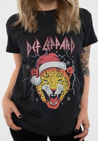Paradiso Clothing DEF LEPPARD HOLIDAY LEPPARD CHRISTMAS - Print T-shirt - black