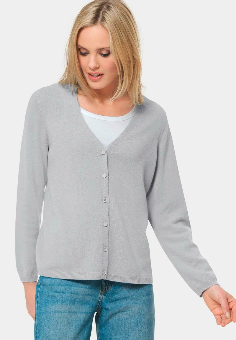 GOLDNER Strickjacke - silver-coloured grey / melange