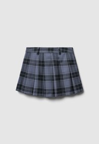 Gonna a quadri in tonalità di grigio e nero. Caratterizzata da pieghe e una vita su misura. Realizzata in un tessuto liscio e leggero.