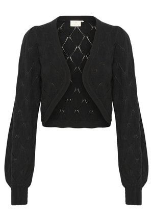 Strickjacke - mottled black