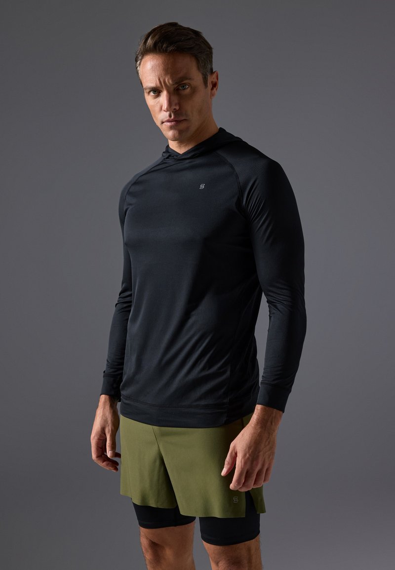Pier One Sport - Majica z dolgimi rokavi - black, Povečajte
