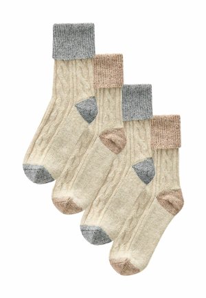 4 PACK REGULAR FIT - Sokken - oatmeal neutrals