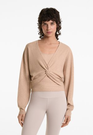 CROSSOVER KNIT CROP - Vesta - beige