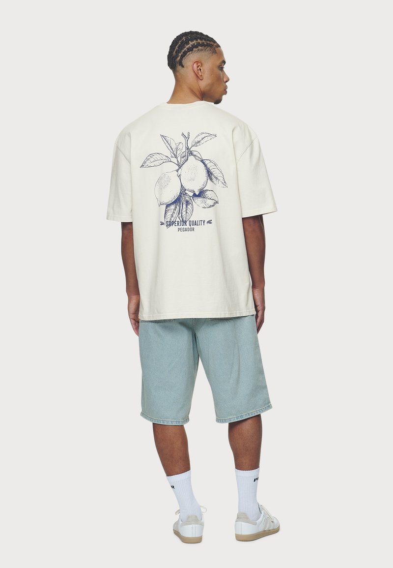 Pegador GORET TEE - Majica kratkih rukava s printom - washed salty cream