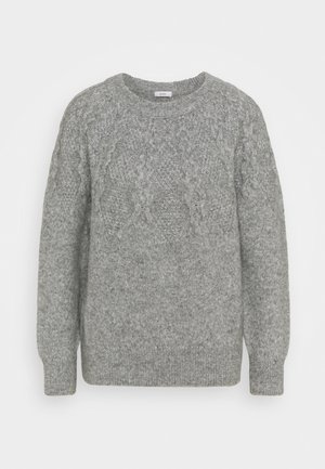 CREW NECK - Stickad tröja - grey heather melange