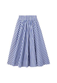 Gonna a righe blu e bianche con vita elastica, forma A-line ampia e design plissettato, realizzata in tessuto leggero.