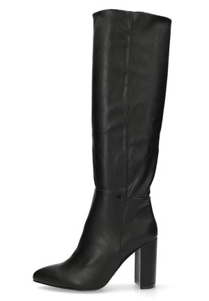 Iona Black Vegane High Heel Stiefel Apfelleder
