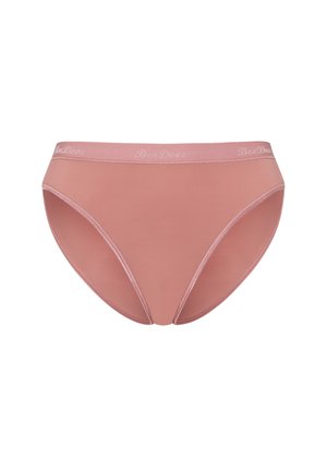 Rosa Baumwollunterhose mit glatter Textur, ausgestattet mit einem passenden elastischen Bund und dezentem Branding entlang der Oberkante.