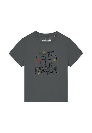 watapparel, PEACE LOVE - T-Shirt print - anthracite