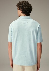Next CUBAN COLLAR TEXTURED SHORT SLEEVE - REGULAR FIT - Polosärk - light blue