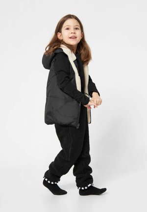 PANDO PANDA - Waistcoat - black white