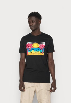 SECHSARO - T-shirt con stampa - black