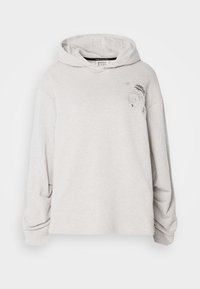 GATHERED SLEEVE OVERSIZED FIT HOODIE - Hoodie - light grey melange