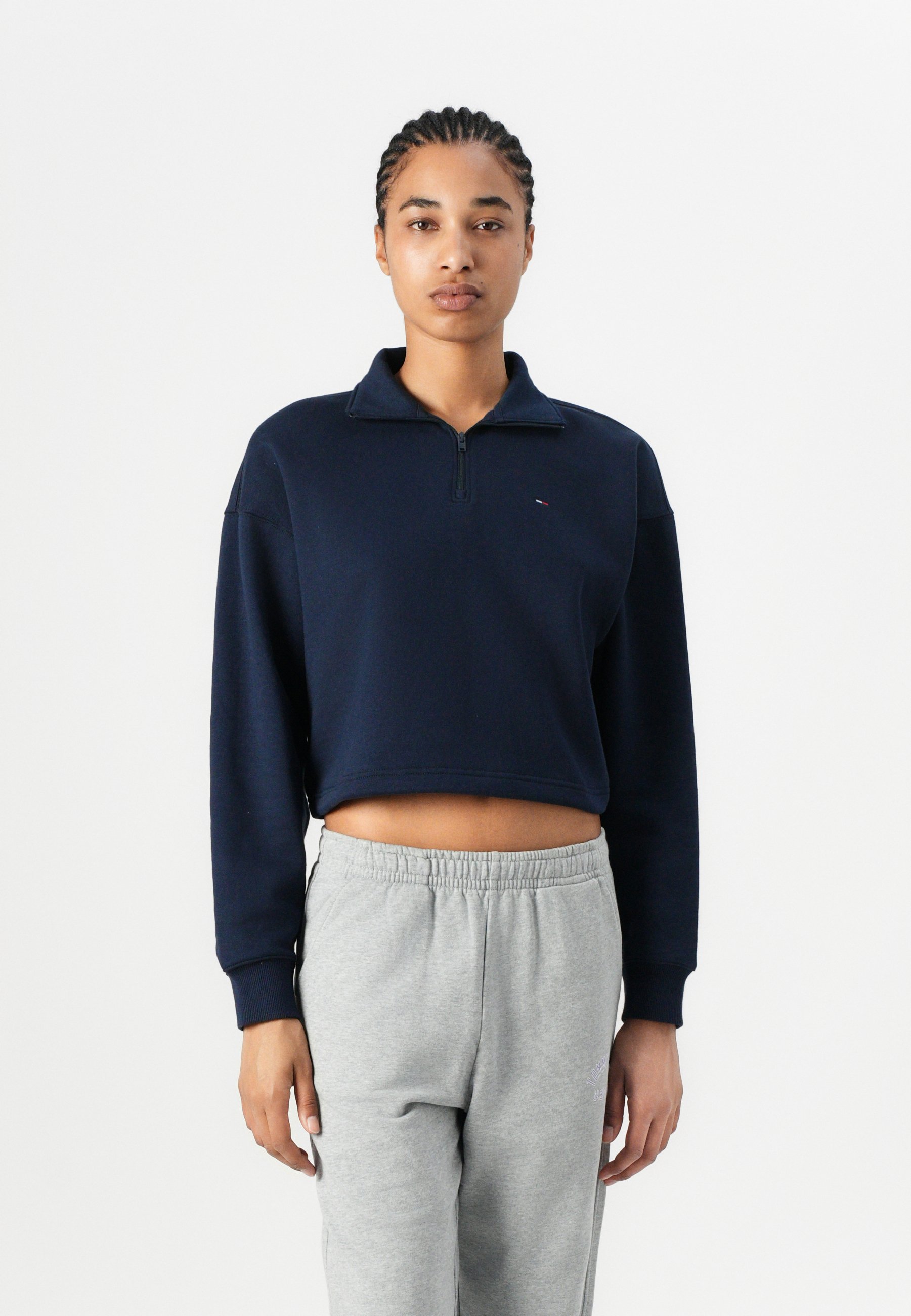 売れ筋商品|||トミーヒルフィガー パーカー・スウェットシャツ レディース アウター TJW ZIP MOCK NECK - Sweatshirt - dark night navy Tommy Jeans ZIP MOCK NECK - Sweatshirt - dark night navy