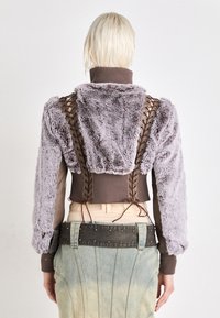 Jaded London ZIP UP JACKET - Imitert skinnjakke - brown