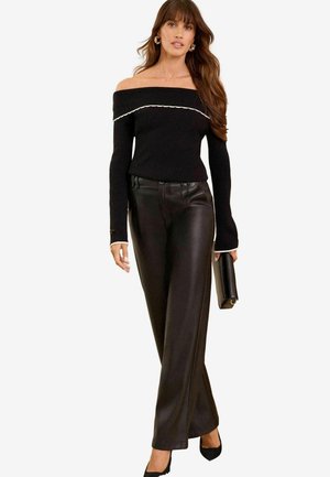 Love & Roses SCALLOP OFF THE SHOULDER - Džemper - black