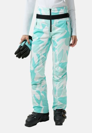 Pantalons de ski - eisblau weiß