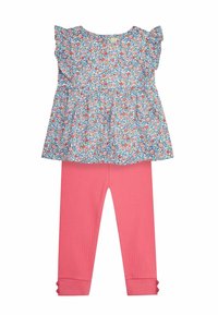 JoJo Maman Bébé 2-PIECE SEASIDE DITSY FLORAL SET  - REGULAR FIT - Tamprės – kelnės - blue