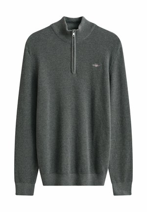 GANT, TEXTURED HALF-ZIP  - Strickpullover - dark grey melange