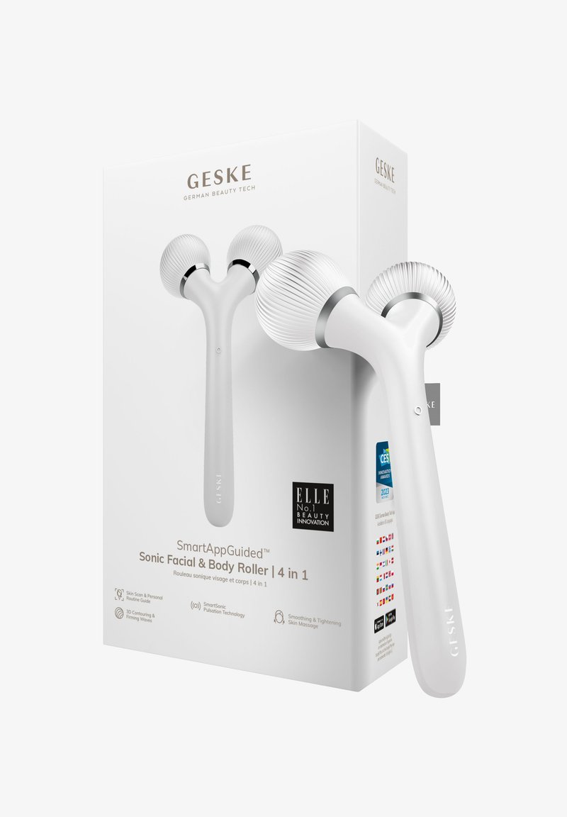 GESKE - SONIC FACIAL BODY ROLLER | 4 IN 1 - Huidverzorgingstool - white, Vergroten