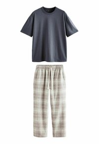 Next - REGULAR FIT - COSY BRUSHED SET - Pyjama set - blue grey check Thumbnail Image 1