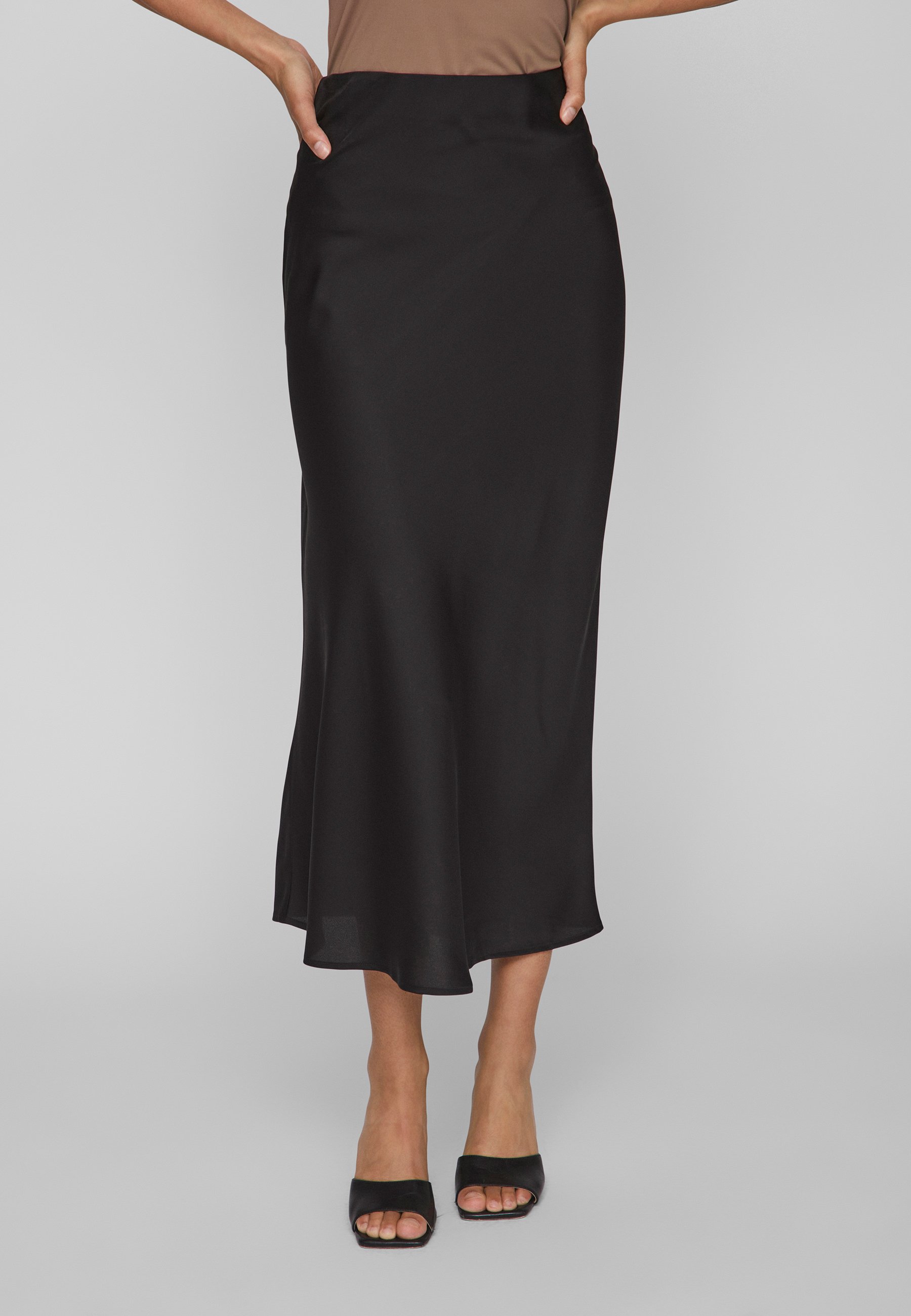 ouiディーゼルBlack O-Venus Midi Skirt S Women's Ribbed godet skirt with marble wash | Black | Diesel