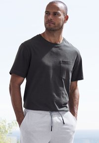 john devin 2 PACK - T-Shirt basic - anthrazit weiß