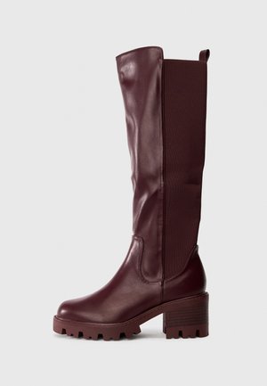 NIKKI - Čizme s visokom petom - burgundy pu