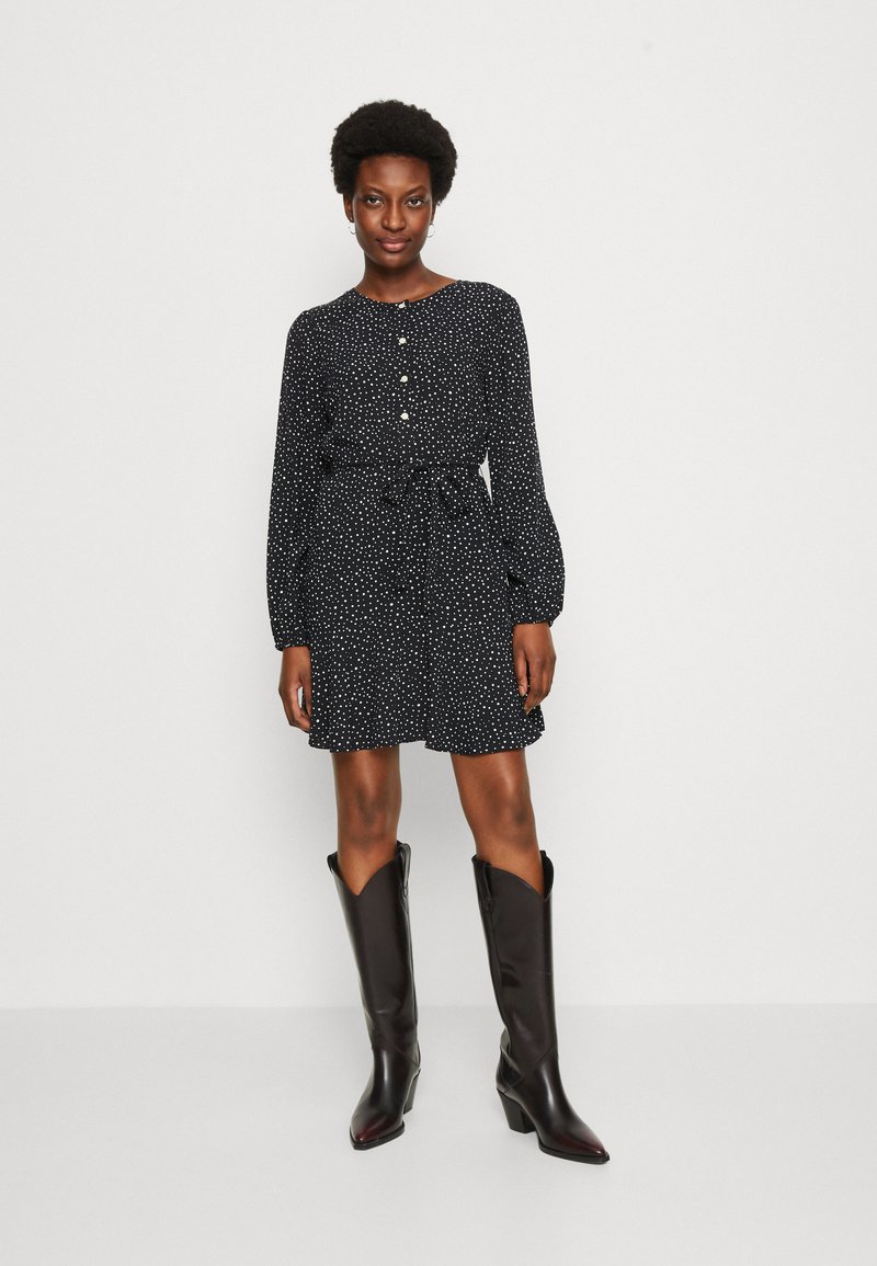 GAP TIE WAIST DRESS Robe chemise black dots/noir ZALANDO.BE