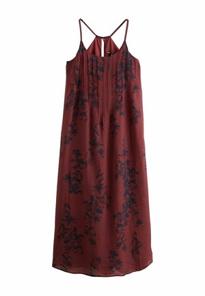Next, REGULAR FIT - PLEAT FRONT STRAPPY MAXI VOLUME DRESS - Maxikleid - brown black floral