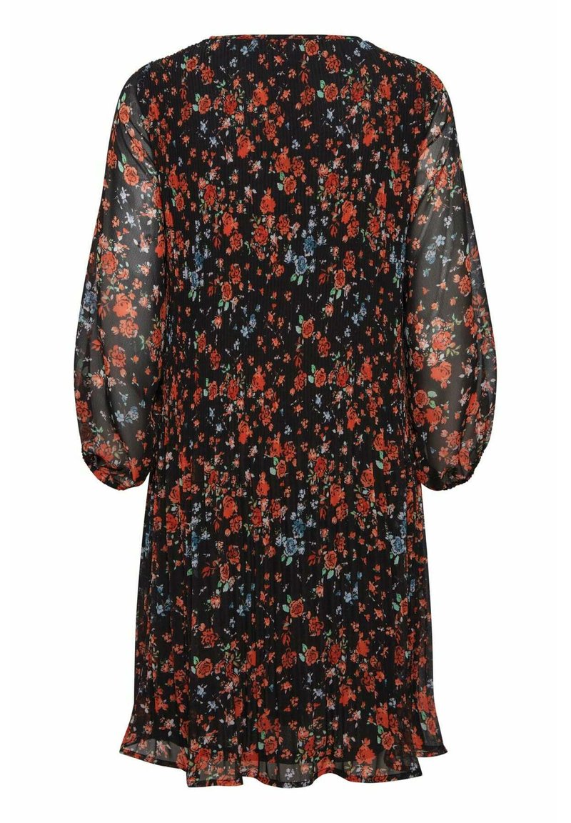 ICHI IHBALLY Jurk black small multi flower/zwart